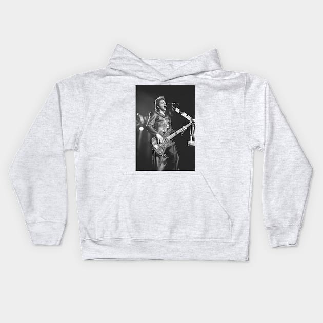 Tico Torres Bon Jovi BW Photograph Kids Hoodie by Concert Photos